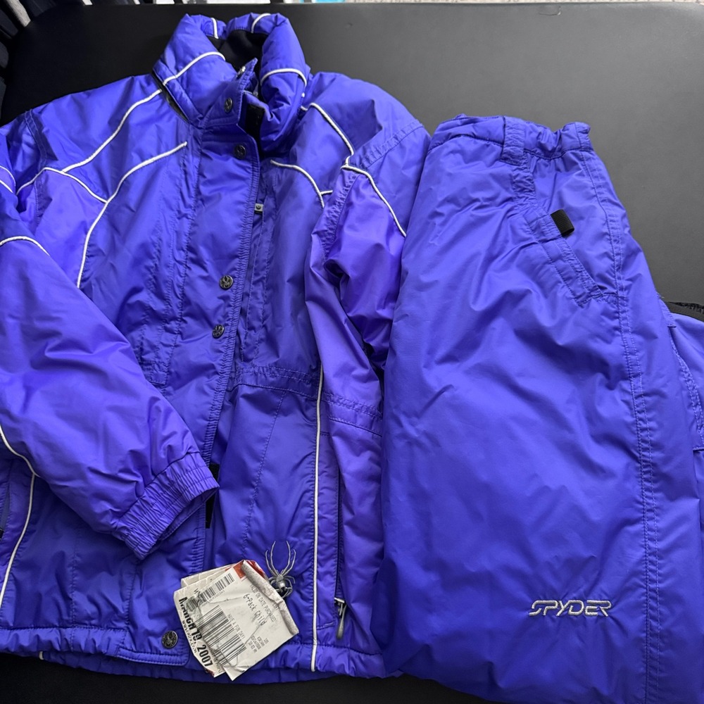 Spyder Snow Suit Kids 14 Purple Solid Insulated Ski Jacket and Pants Set